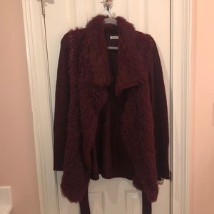 Neiman Marcus real fur cardigan wrap